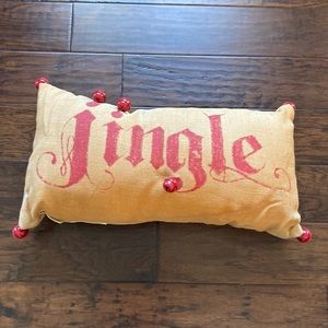 Jingle Bell  Burlap Pillow